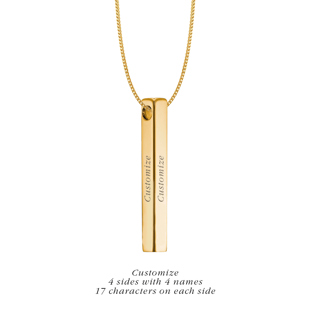 Chunky Bar Necklace in 14k Gold