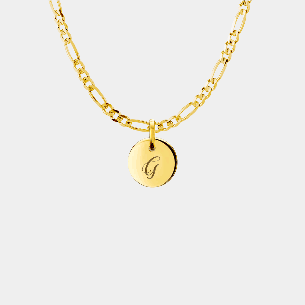 Erté Coin and Figarro Chain in Gold Vermeil