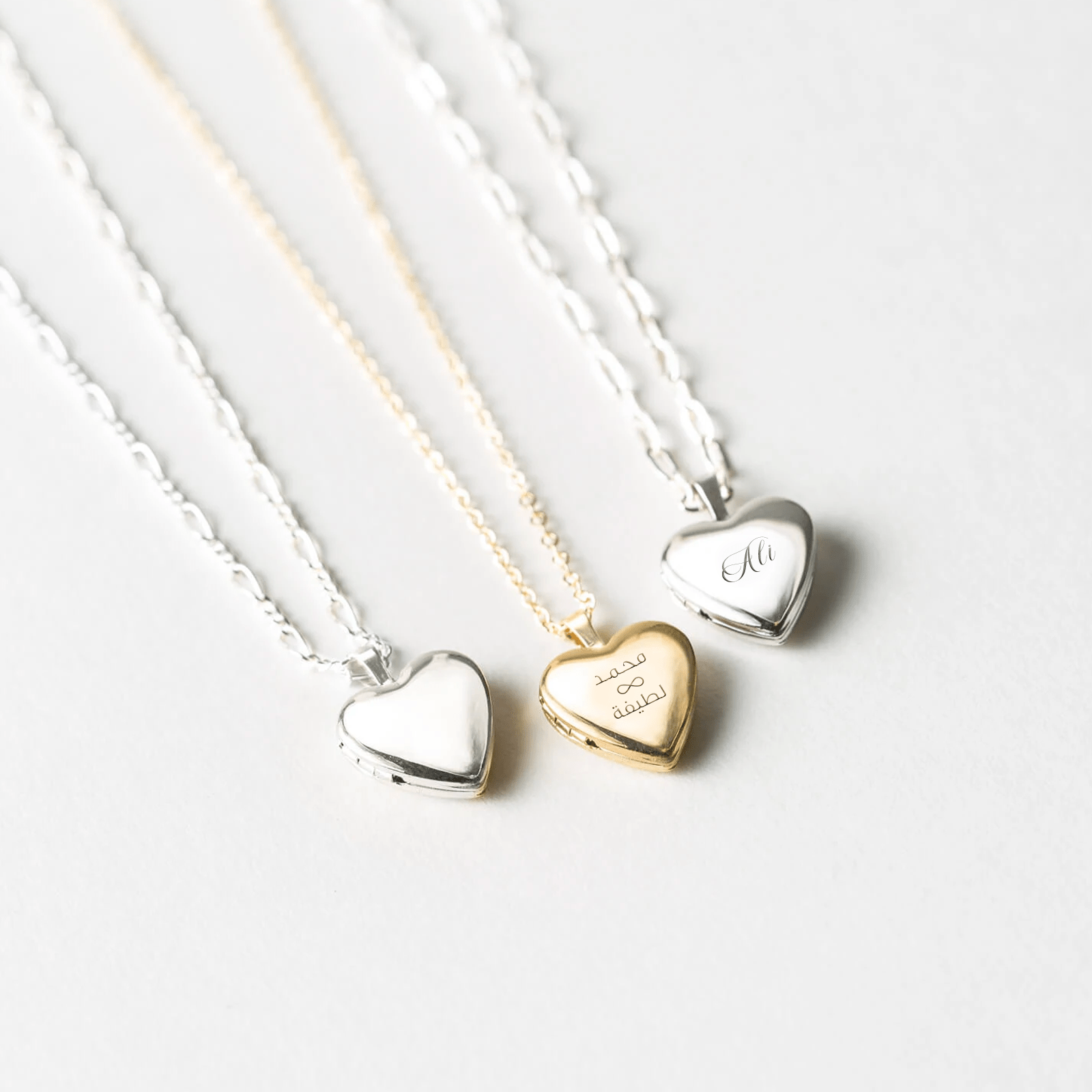 Louis Heart Locket Necklace in 925K sterling Silver