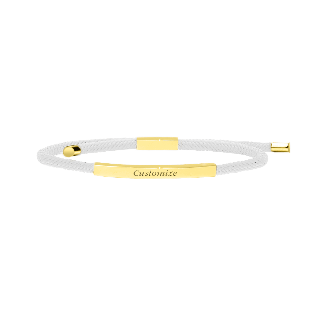 Promesse Bracelet in 18K Gold, White Feather